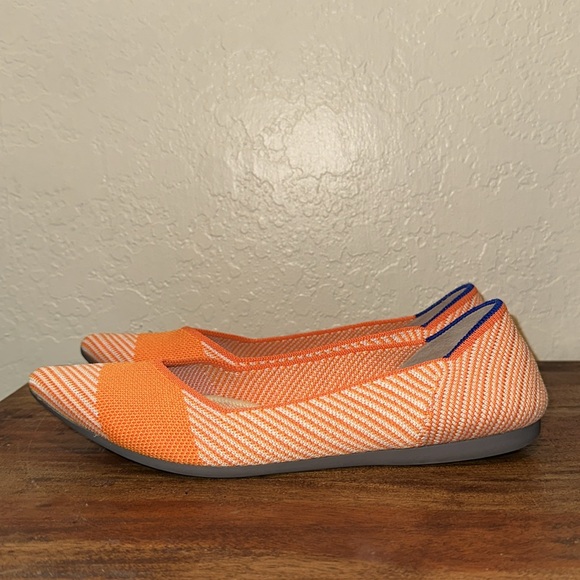 Rothy’s Orange Sherbet The Points Flats Shoes 7 - Picture 5 of 10